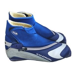 Salomon Active C9 SNS Profil Cross Country Ski Boots Men 10.5 Blue Silver Nordic
